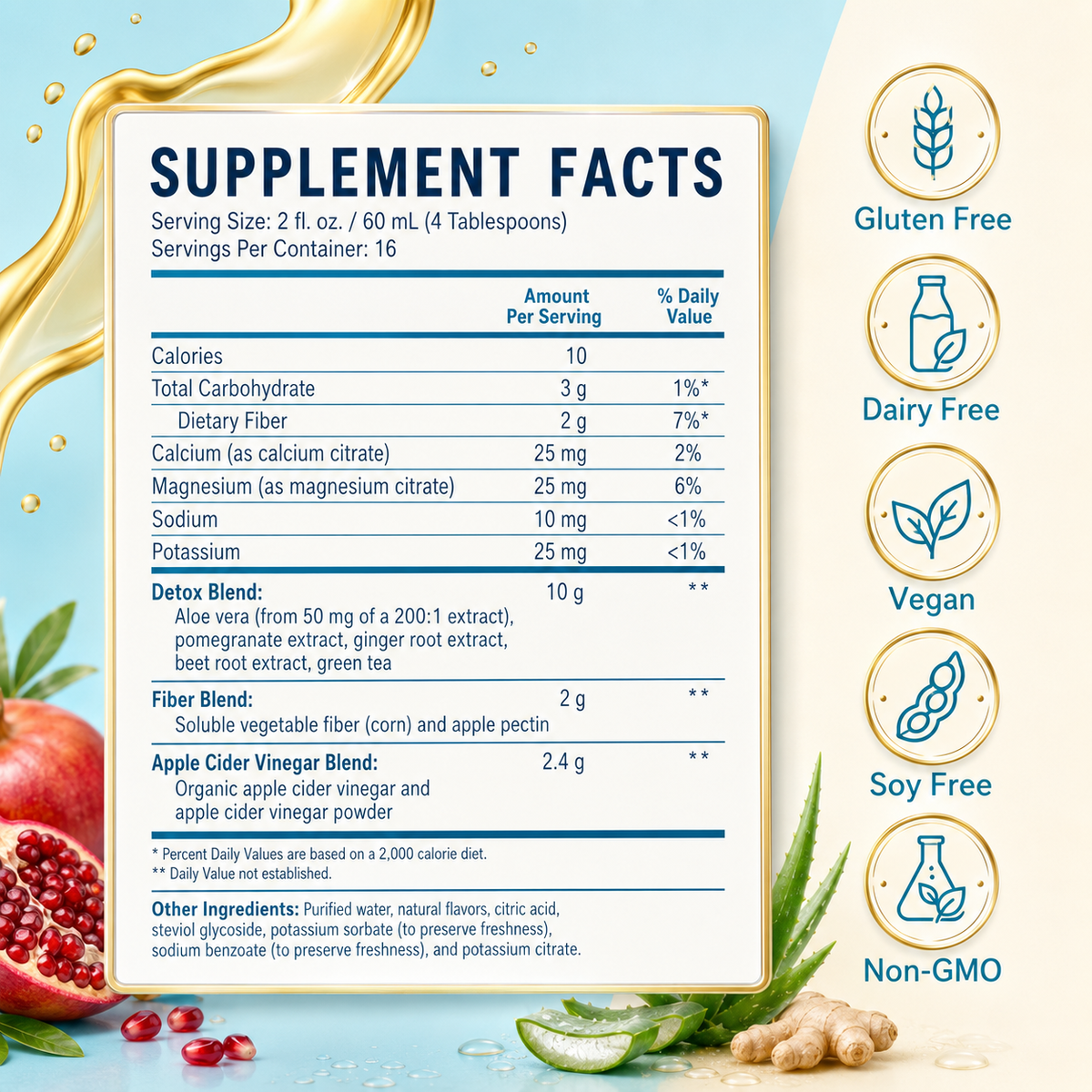 Consult Health ACV+ Super Cleanse apple cider vinegar liquid supplement by Dr. Terry Dubrow and Heather Dubrow with botanicals and fruit extracts for daily wellness.