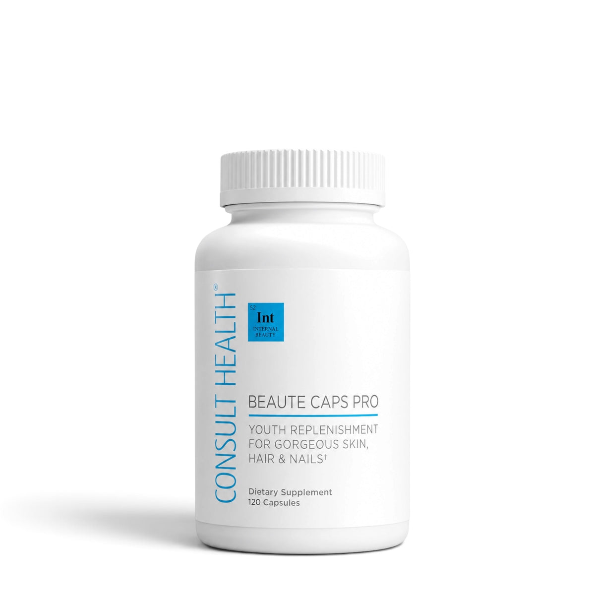 Consult Health Beaute Caps Pro by Dr. Terry Dubrow and Heather Dubrow, a premium beauty supplement designed to support healthy hair, skin and nails.
