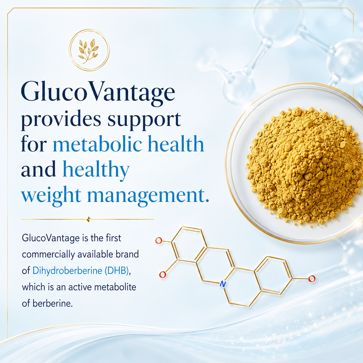 Consult Health Berberine+ with GlucoVantage® advanced highly bioavailable berberine, cinnamon, banaba and chromium nicotinate for daily metabolic, glucose, weight and cardiovascular wellness support.