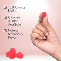 Consult Health Biotin Gain supplement for daily beauty support, helping promote healthy-looking hair, skin and nails with convenient biotin nutrition.