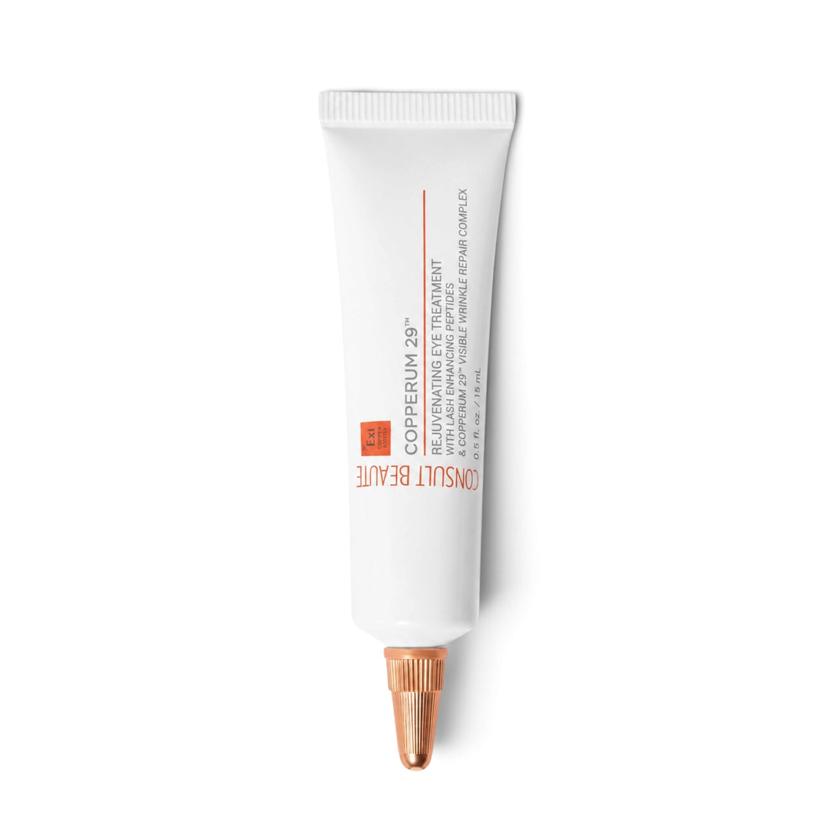 Consult Beaute Copperum 29™ Rejuvenating Eye & Lash Treatment with copper peptide and targeted drone technology to help smooth fine lines, support firmness and rejuvenate the eye area and lashes.