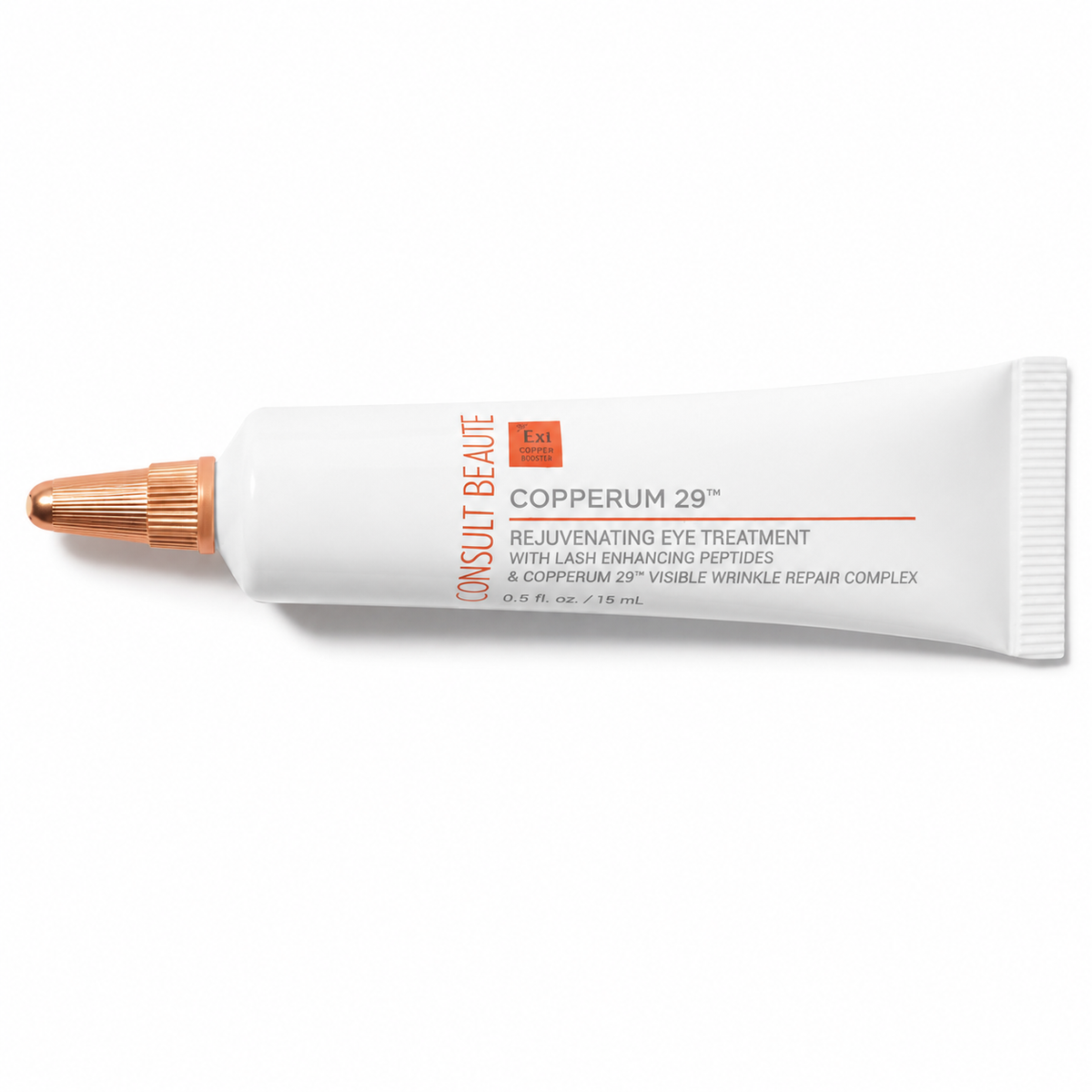 Consult Beaute Copperum 29™ Rejuvenating Eye & Lash Treatment with copper peptide and targeted drone technology to help smooth fine lines, support firmness and rejuvenate the eye area and lashes.