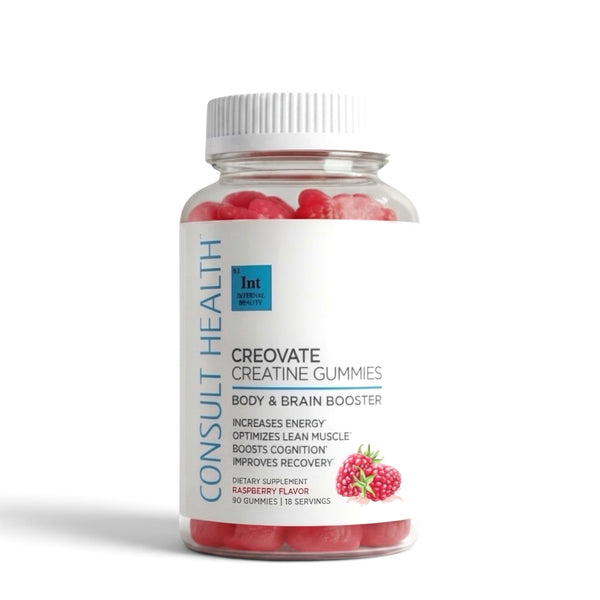 Consult Health Creovate™ Creatine Gummies for convenient daily creatine support, muscle performance, strength, energy and active lifestyle wellness.
