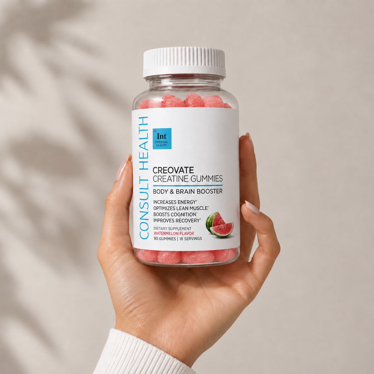 Consult Health Creovate™ Creatine Gummies for convenient daily creatine support, muscle performance, strength, energy and active lifestyle wellness.