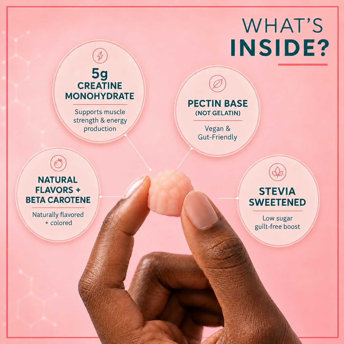 Consult Health Creovate™ Creatine Gummies for convenient daily creatine support, muscle performance, strength, energy and active lifestyle wellness.