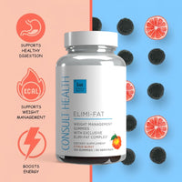 Consult Health Elimi-Fat Gummies for convenient daily healthy weight management support, metabolism and wellness as part of a balanced lifestyle.