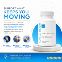 Consult Health's Joint Solution joint support supplement bottle designed to promote healthy joints, cartilage, flexibility, mobility, and everyday comfort.