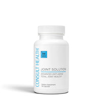 Consult Health's Joint Solution joint support supplement bottle designed to promote healthy joints, cartilage, flexibility, mobility, and everyday comfort.