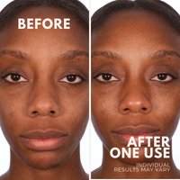 Before and after comparison of a woman's face with text indicating 'Before' and 'After One Use'.