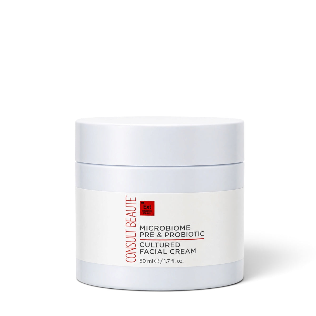 Consult Beaute Microbiome Pre-Probiotic Cultured Facial Cream with prebiotic and probiotic skincare to hydrate, support the moisture barrier and promote balanced, smooth, radiant-looking skin.
