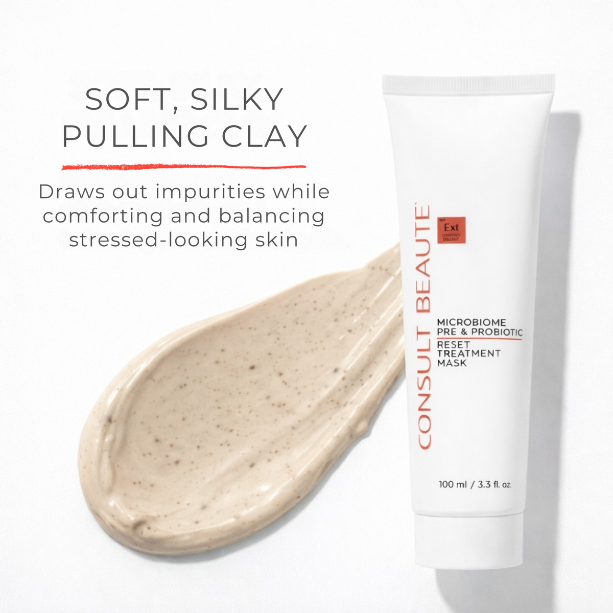 Consult Beaute Microbiome Pre-Probiotic Reset Treatment Mask with prebiotic and probiotic skincare to help calm, hydrate and support balanced, healthy-looking skin.