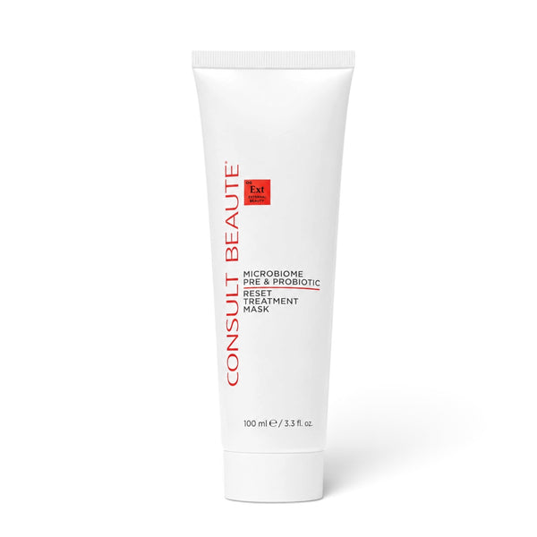 Consult Beaute Microbiome Pre-Probiotic Reset Treatment Mask with prebiotic and probiotic skincare to help calm, hydrate and support balanced, healthy-looking skin.