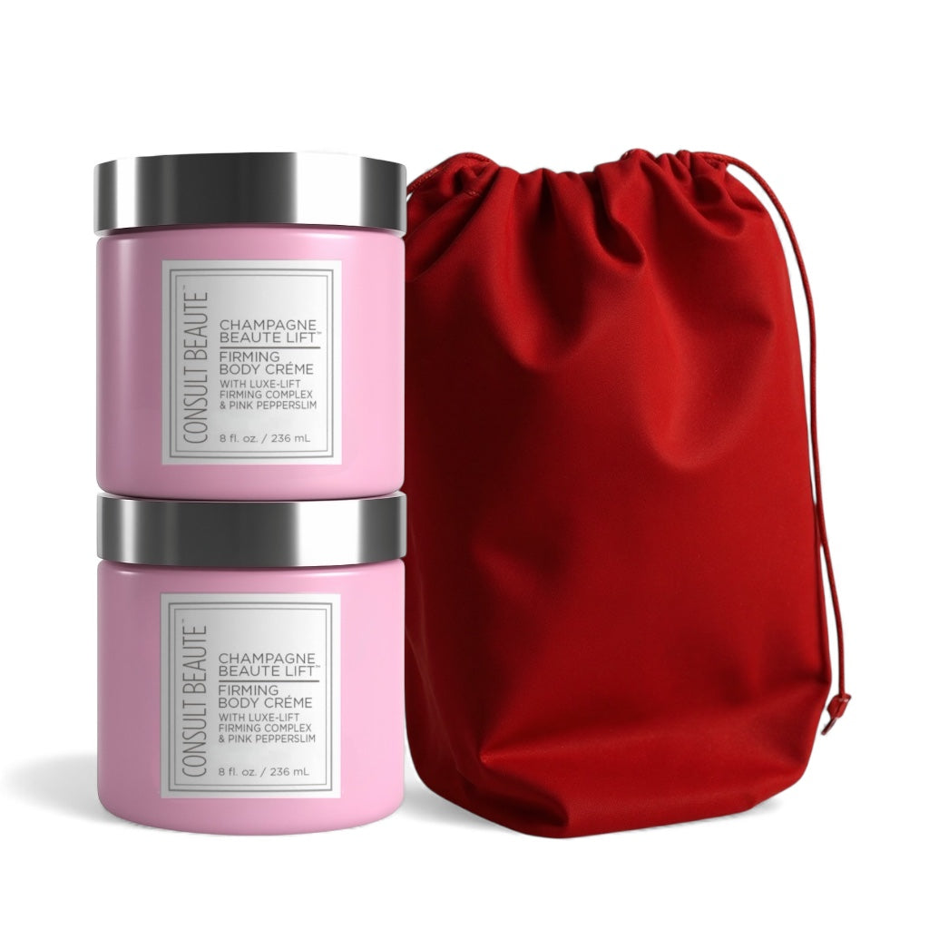 Champagne Lift Body Crème Duo w/ Red Gift Bag