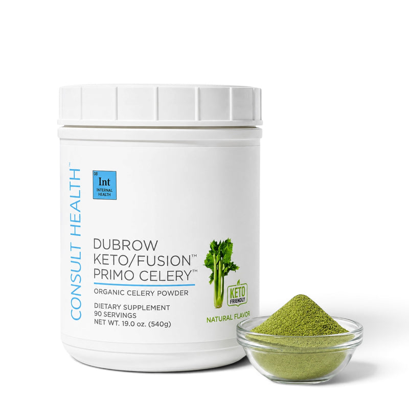 Consult Health Primo Celery dietary supplement formulated with concentrated celery seed extract to support healthy water balance, digestion, and overall wellness.
