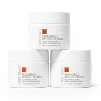 Three containers of Consult Beaute Regenerol Retinol Essence on a white background