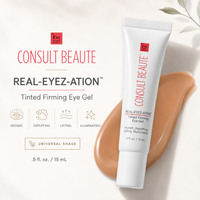 Consult Beaute REAL-EYEZ-ATION Tinted Firming Eye Gel to visibly lift, tighten and smooth the eye area while helping reduce the look of puffiness and shadows.