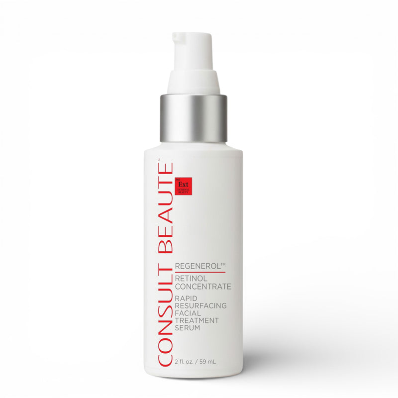 Consult Beaute Regenerol Retinol Concentrate Repid Resurfacing Facial Treatment Serum.  Consult Beaute by Dr Terry Dubrow and Heather Dubrow. 