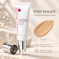 Give your complexion the look of hydration, smoothness, and buildable coverage with Consult Beaute's Volumagen™ Tinted Moisturizer.