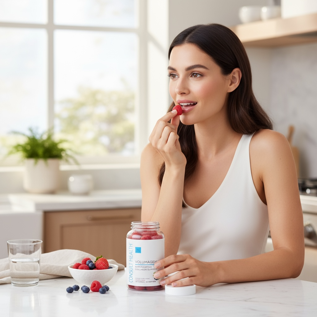 Consult Beaute Volumagen Skin Plumping Gummies for daily beauty support, helping promote plumper, smoother, more youthful-looking skin from within.