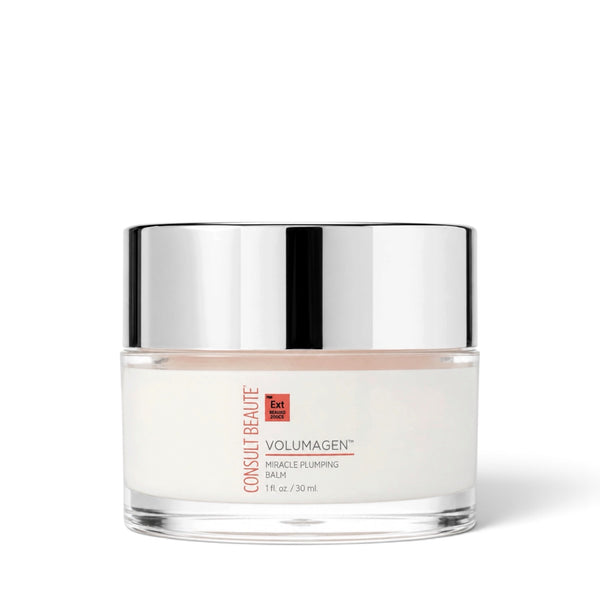 Consult Beaute Volumagen™ Miracle Plumping Balm with Hyaluronic Acid, Marine Collagen and Ceramides to deeply hydrate, smooth and visibly plump dry, depleted-looking skin.