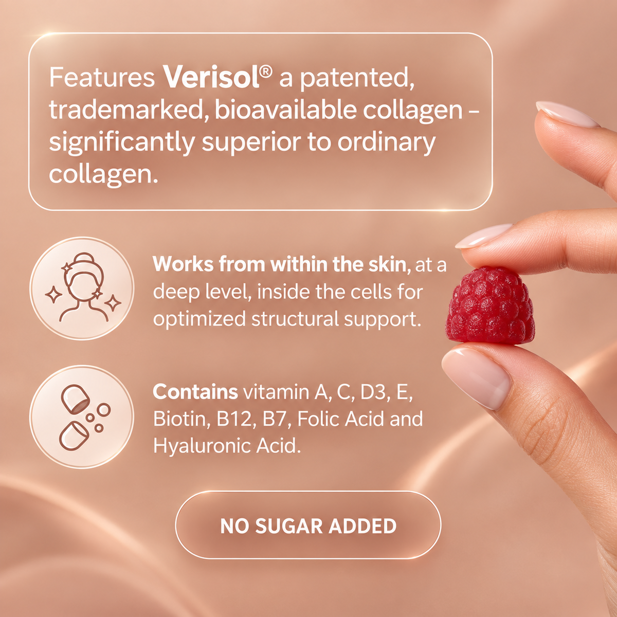 Consult Beaute Volumagen Skin Plumping Gummies for daily beauty support, helping promote plumper, smoother, more youthful-looking skin from within.