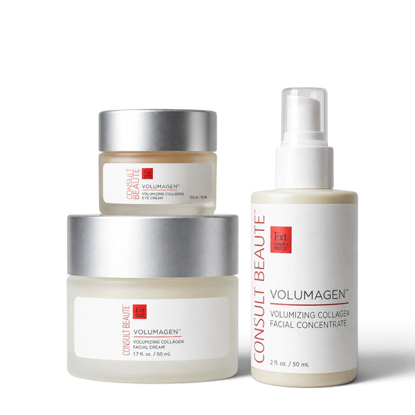 Consult Beaute Volumagen™ Trio with Concentrate, Volumizing Facial Cream and Eye Cream to hydrate, smooth, visibly plump and restore youthful-looking facial volume.