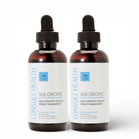 Bottle of Consult Health WB Drops on a white background.  Helps promote healthy weight management