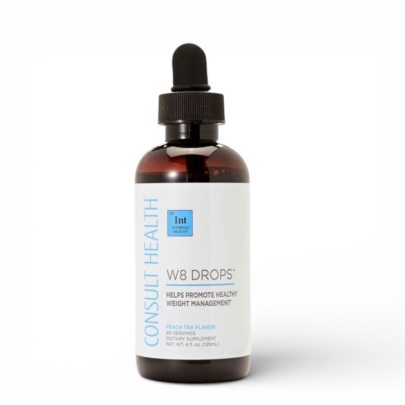 Bottle of Consult Health WB Drops on a white background.  Helps promote healthy weight management