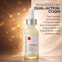 Consult Beaute XTERNA-Q™ Serum with topical CoQ10 and CoQ10 peptides to help visibly firm, smooth and revitalize aging skin while supporting a more youthful-looking complexion.