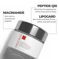 Consult Beaute XTERNA-Q™ Topical CoQ10 Face & Neck Cream with antioxidant support to deeply moisturize, strengthen the skin barrier and visibly firm, smooth and revitalize aging skin.