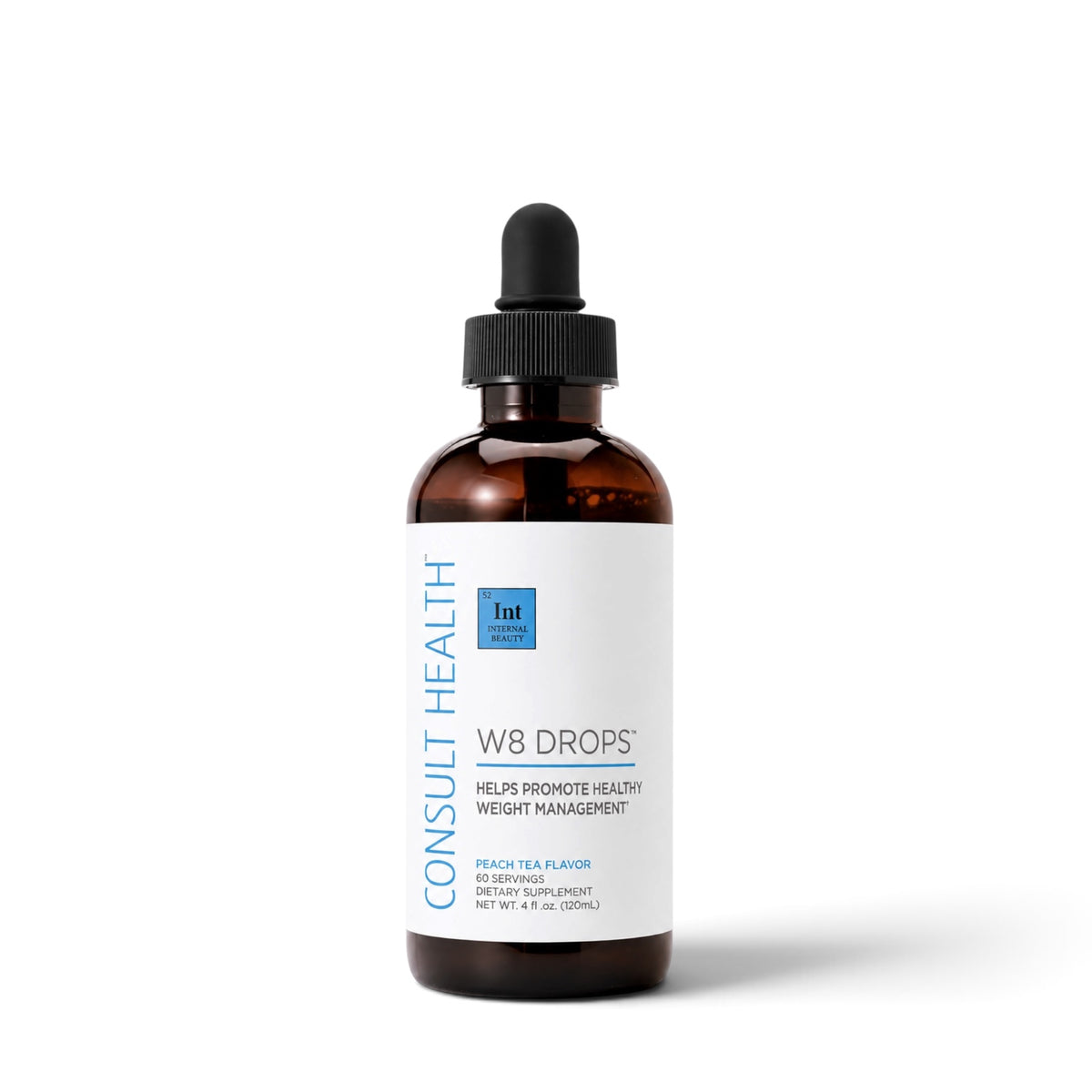 W8 Drops liquid weight management supplement designed to support a healthy metabolism, appetite control, and weight management goals.